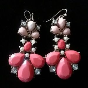 Faceted Bead and Pearl pierced Earrings.